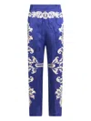 Etro Patterned Trousers With Elastic Waistband And Embellishments In Blue