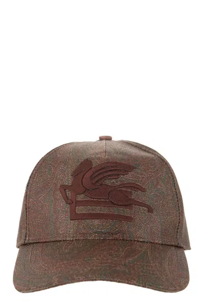 Etro Baseball Cap With Logo In Brown