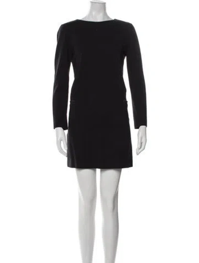 Pre-owned Etro Bateau Neckline Mini Dress In Black