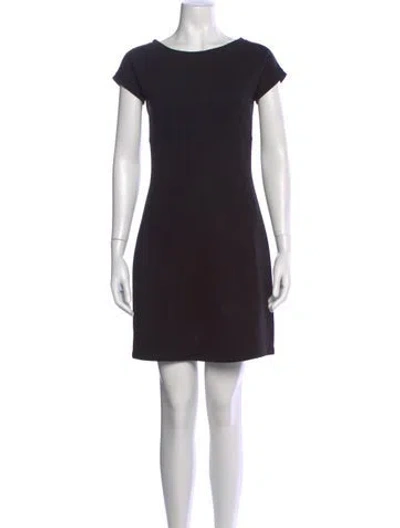 Pre-owned Etro Bateau Neckline Mini Dress In Black