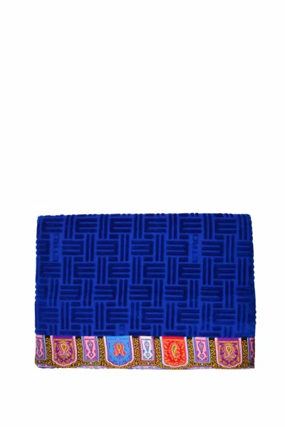 Etro Beach Towel With Edge In Blue