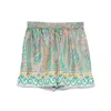 Etro Paisley Silk Shorts With Intricate Hem Detailing In X0892