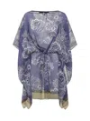 Etro Floral-print Mini Dress Coverup In Fdo Blu