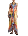 Etro Wallpaper-print Halter High-low Foulard Sundress In Print On Yellow