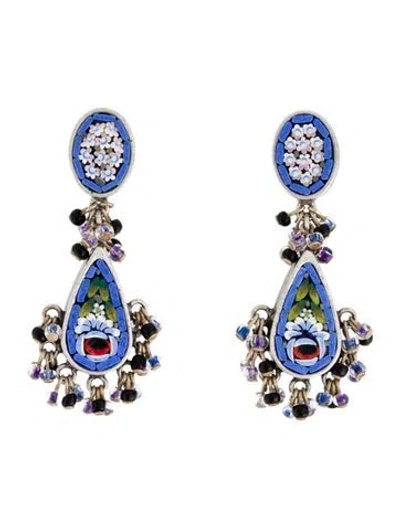 Pre-owned Etro Bead & Enamel Drop Earrings In Multi