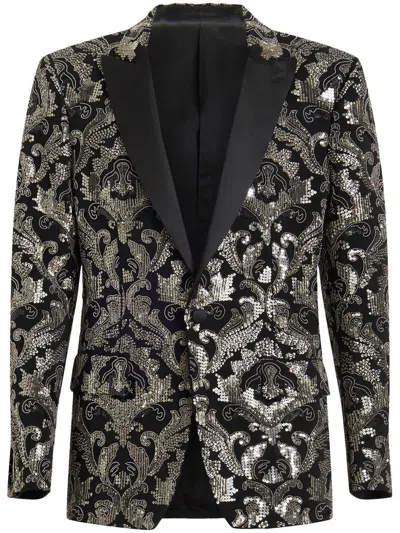 Etro Bead-embellished Single-breasted Blazer In Black