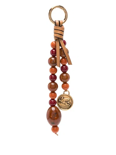 Etro Keychain With Charms In Orange