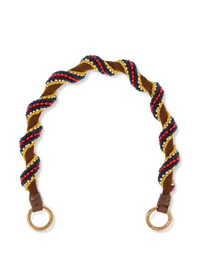 Etro Beaded Bag Handle In Brown