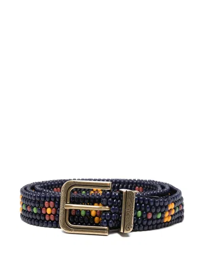 Etro Beaded Buckle Belt In Multi