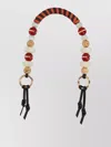 Etro Beaded Handle Gold Rings Leather Straps In Multi