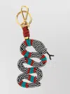 Etro Beaded Snake Shape Keyring With Gold-tone Hardware In Multi