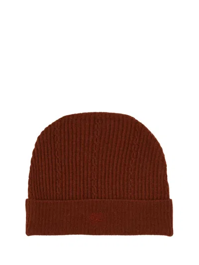 Etro Beanie Hat With Logo In Red