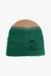 Etro Logo-embroidered Knitted Beanie In Green