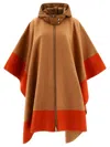ETRO BEIGE HOODED CAPE FOR WOMEN WITH PEGASUS LOGO FOR FW23