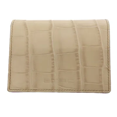 Pre-owned Etro Beige Leather Wallet (bi-fold) () In Sand