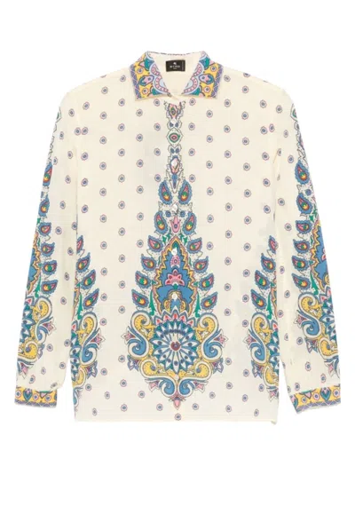 ETRO ETRO BEIGE PAISLEY SILK SHIRT