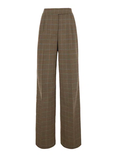 Etro Beige Pants With Prince Of Wales Motif In Wool Blend For Women