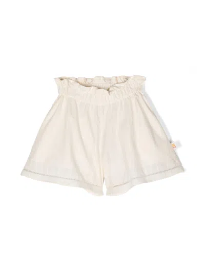 ETRO BEIGE PINSTRIPE SHORTS WITH CURLED WAIST