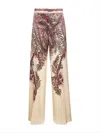 Etro Beige Printed Envers Satin Palazzo Trousers In Multi