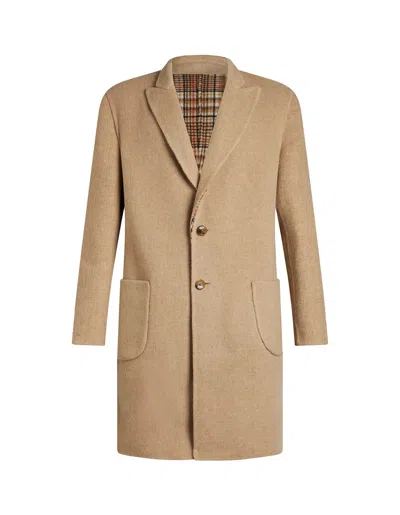Etro Reversible Single-breasted Coat In Beige