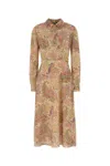 Etro Stretch Polyester Shirt Dress With Paisley Pattern