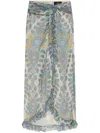 Etro Women's Long Natural Silk Skirt Est Amebas In Beige