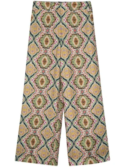 ETRO ETRO BEIGE SILK TROUSERS