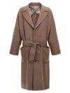 Etro Single-breasted Wool Coat In Beige