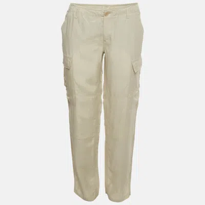 Pre-owned Etro Beige Soft Poplin Cargo Trousers L