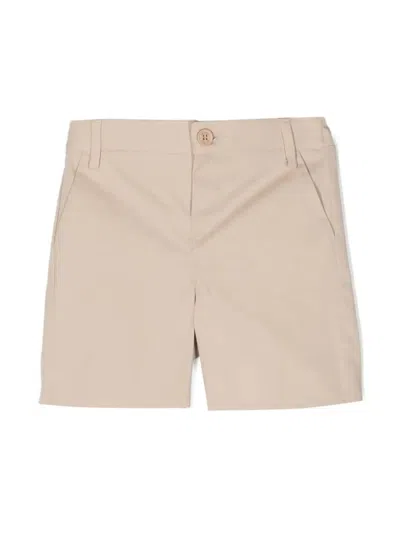 Etro Babies' Beige Twill Shorts With Embroidery In Brown