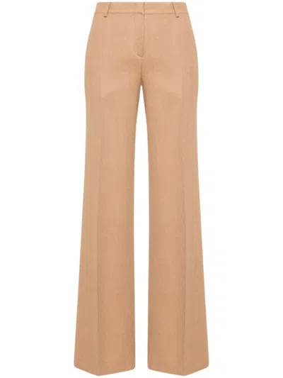 Etro Beige Wide Leg Trousers In Brown