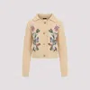 Etro Embroidered Cable-knit Wool And Cashmere-blend Cardigan In Neutral