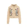 Etro Embroidered Cable-knit Wool And Cashmere-blend Cardigan In Neutral