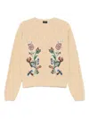 Etro Beige Wool Sweater With Embroidery In Neutral