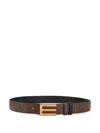 Etro Paisley-jacquard Leather Belt In Brown