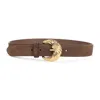 Etro Adjustable Suede Belt Loop Tonal Stitching In Brown