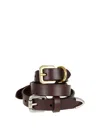 Etro Leather Belt With Dual Buckle Design In Brown