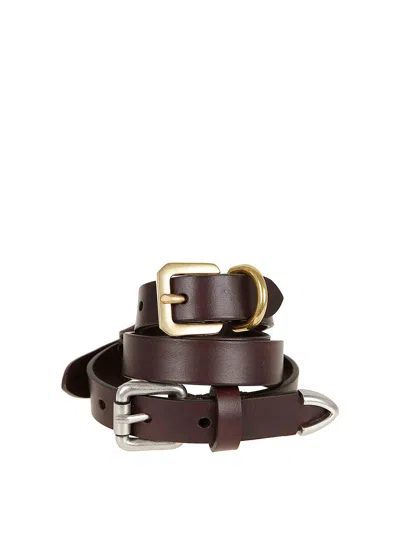Etro Belt Buckles Leather In Brown