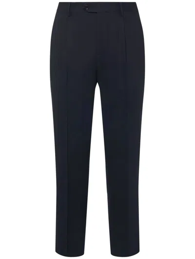 Etro Wool Blend Single Pleat Pants In Blue