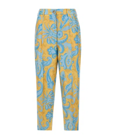Etro Belt-loop Casual Pants In Blue