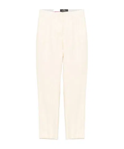 Etro Belt-loop Casual Pants In White