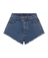 Etro Blue Denim Shorts With High Waist In Blue