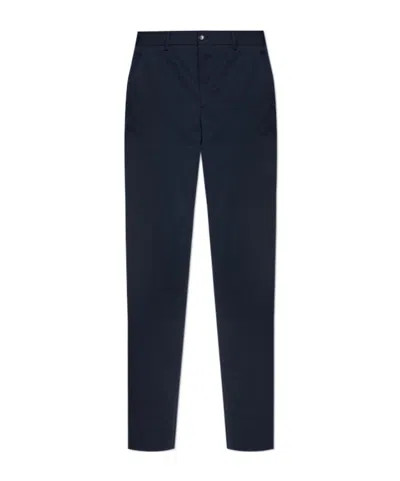 Etro Flat-front Cotton Trousers In Black