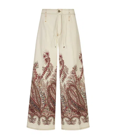 Etro Belt Loops Slacks In Brown