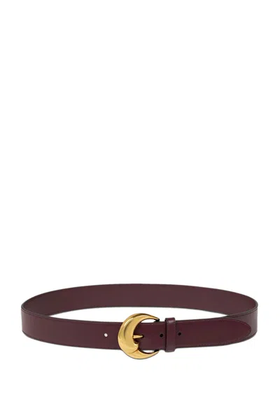 Etro Paisley-buckle Leather Belt In Purple