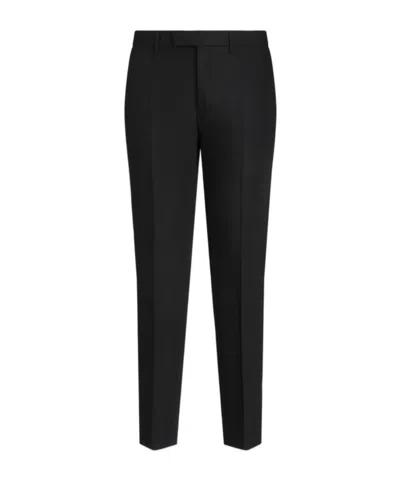 Etro Belt Ring Wool Casual Pants In Black