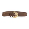 Etro Adjustable Suede Belt Loop Tonal Stitching In Brown