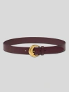 Etro Paisley-buckle Leather Belt In Burgundy
