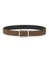 Etro Adjustable Paisley Pattern Metal Buckle Belt In Brown