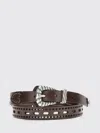 Etro Leather Belt With Perforated Details Belts Brown In Brown